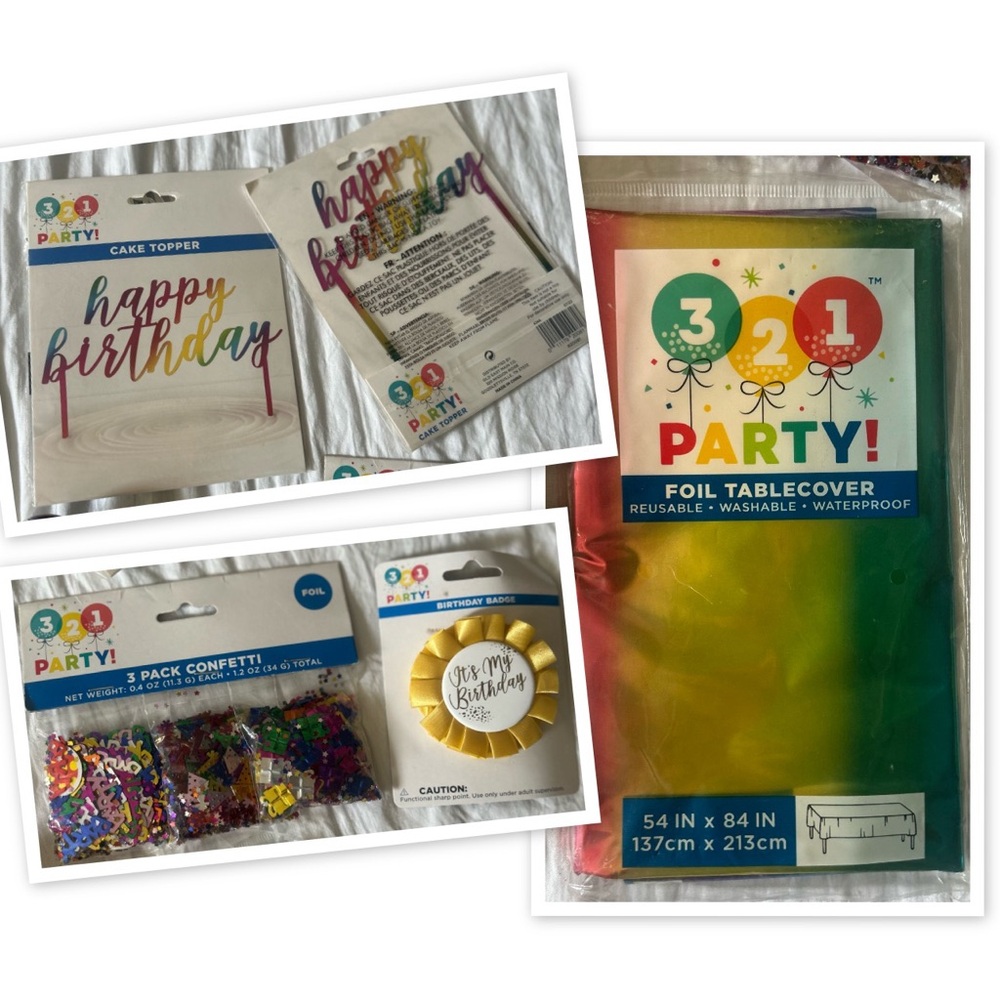Shiny Star Balloons, Plates, Tablecover, Napkins, & Cake Toppers